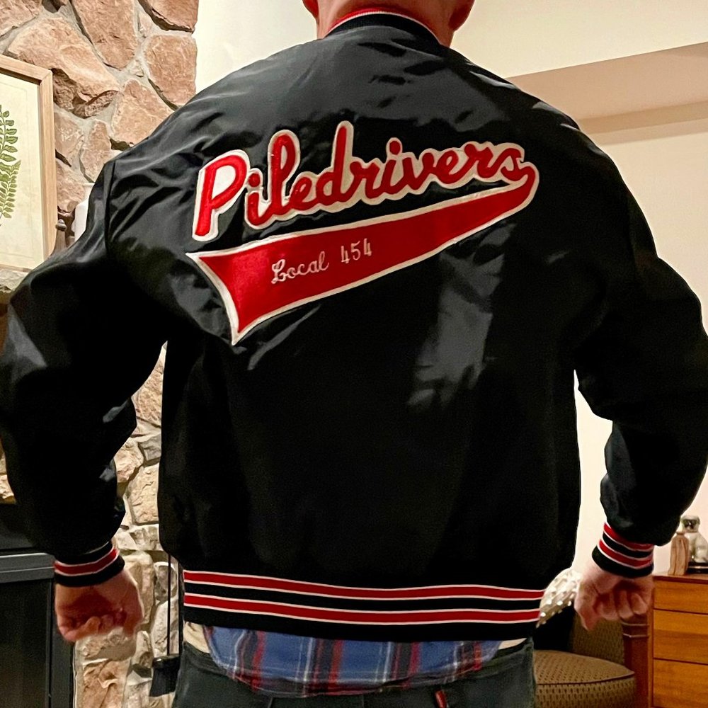 Piledriver Union Jacket NOS Mint Condition XXL Black Nylon Embroidered USA